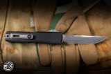 Pre-owned Microtech ZBT Automatic OTF Knife Black Aluminum 3.35" M390 Drop Point Stonewash