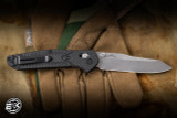 Pre-Owned Benchmade Osborne AXIS Lock Folding Knife Black Carbon Fiber 3.4" S90V Reverse Tanto Stonewash 940-1