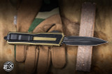 Microtech Scarab II Gen III OTF Automatic Knife OD Green Aluminum 4" M390 D/E Dagger Stonewash 1280-1OD