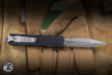 Microtech Dirac OTF Automatic Knife Black Aluminum 3" M390 Dagger Apocalyptic Stonewash 225-11AP
