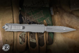 Microtech Dirac Delta OTF Automatic Knife Natural Clear Aluminum 3.75" M390 Dagger Apocalyptic 227-12APNC