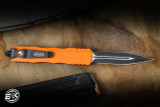 Microtech Dirac OTF Automatic Knife Orange Tangerine Aluminum 3" M390 Dagger Black 225-1OT
