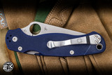 Preowned-Spyderco Paramilitary 2 Dark Blue G10 3.4" S110V Satin C81GPDBL2