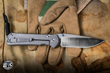 Pre-Owned Chris Reeve Knives Large Sebenza 31 Blasted Titanium MagnaCut Knife 3.6" Drop Point Polished L31-1014