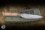 Microtech Paring Fixed Blade Kitchen Utility Knife Coyote Tan G10 3.75" M390 Drop Point Stonewash 3500B-10CE