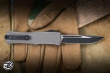 Microtech Hera II Mini Automatic OTF Knife Natural Clear Aluminum 3" M390 Drop Point Stonewash 1703M-1NC