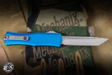 Microtech Hera II Mini Automatic OTF Knife Blue Aluminum 3" M390 Tanto Stonewash 1704M-10BL