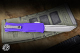 Microtech Hera II Mini Automatic OTF Knife Purple Aluminum 3" M390 Tanto Stonewash 1704M-10PU