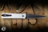 ProTech Godfather Automatic Folding Knife Silver Aluminum 4" 154CM Stilleto Black DLC 921-SILVER