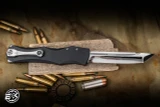 Microtech Marfione Custom Halo IV OTF Knife Black Aluminum 3.8" M390 Tanto Star Grind Mirror Polish 1151-SGMP