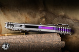 Microtech Marfione Select Socom Elite RAM-LOK Manual Knife Titanium Purple Accents, Textured Inaly 4" M390 Spearpoint Stonewash 160RL-10SMS4