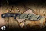 Microtech Arbiter Signature Series Fixed Blade Knife Milled Black G10 8.5" Recurve Clip Point Jungle Camo 104-1JUCS