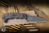 Half Face Blades Humint Fixed Blade Knife Textured Black Canvas Micarta 4" S45vn American Steel Spearpoint Black Cerakote EK-3221