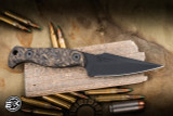 Half Face Blades Gulo Gulo Fixed Blade Knife Gold Dark Matter Textured Carbon Fiber 3" S45vn American Steel Clip Point Armor Black Cerakote EK-3239