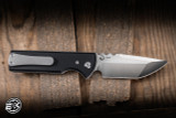 Chaves Knives NTAK Redencion Flipper Knife Black G10 3.6" Elmax Tanto Belt Satin
