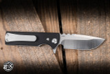 Chaves Knives TAK Redencion Flipper Knife Black G10 2.75" Elmax Drop Point Belt Satin
