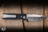Chaves Knives TAK Redencion Flipper Knife Black G10 2.75" Elmax Tanto Belt Satin