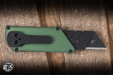 Chaves Knives CHUB Slipper Sliding Utility Knife Green Aluminum 1.4" Stainless Steel Razor Black PVD