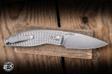 Three Rivers Manufacturing Neutron 2 Liner Lock Folding Knife Flat Frag Titanium 3" MagnaCut Drop Point Stonewash TRM-N2LL-TIFG-MC