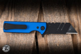 Chaves Knives CHUB Flipper Utility Knife Blue G10 2.6" Stainless Steel Reverse Tanto Blackout