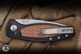 Three Rivers Manufacturing Pit Bull Auto Folding Knife Aluminum/Micarta Inlay 3" MagnaCut Drop Point Tumble/Polish