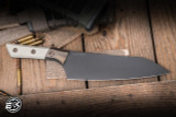 Microtech Chef Kitchen Cutlery Knife Ivory Titanium Bolster 8" M390 DLC 3000B-1DLCIVS