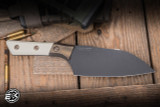 Microtech Kitchen Cutlery Santoku Knife Ivory Titanium Bolster 6" M390 DLC 3200B-1DLCIVS