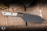 Microtech Kitchen Cutlery Santoku Knife Ivory Titanium Bolster 4.2" M390 DLC 3300B-1DLCIVS