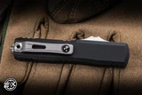 Microtech UTX-70 Gen IV Automatic OTF Knife Black Aluminum 2.5" M390 Dagger Stonewash 11474-10