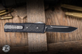 Preowned-Guardian Tactical Apex OTF Knife Aluminum-Carbon Fiber Inlay 3.4" MagnaMax Serrated Drop Point TT Black