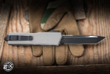 Microtech Executive Scarab II Gen III OTF Automatic Knife Natural Clear Aluminum 4" M390 Tanto Black 1177-1NC
