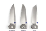 Left Hand-Chris Reeve Knives Large Inkosi Folding Knife Sand Blasted Titanium, Natural Canvas Micarta Inlay 3.6" MagnaCut Drop Point Stonewash LIN-1015