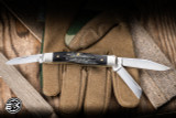 Preowned-Case Knives Stockman Pocket Knife Buffalo Horn 2.63" BH3032SS Clip/Sheepsfoot/Pen