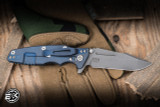 Hinderer Knives Eklipse Skinny Folding Knife Black G10/Battle Blue Titanium 3.5" MagnaCut Harpoon Spanto Working Finish