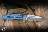 Hinderer Knives Eklipse Skinny Folding Knife Blue G10/Stonewash Blue Titanium 3.5" MagnaCut Harpoon Spanto