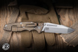 Rick Hinderer Knives Eklipse Skinny Non-Flipper Knife OD Green G10/Stonewash Bronze Titanium 3.5" MagnaCut Harpoon Spanto