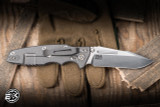 Rick Hinderer Knives Eklipse Skinny Non-Flipper Knife Blue,Black G10/Working Finish Titanium 3.5" MagnaCut Harpoon Spearpoint Stonewash