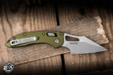 Microtech M-Stitch Ram-LOK Folding Knife OD Green Aluminum 3" M390 Spearpoint Stonewash 169MRL-10OD