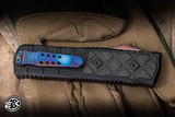 Guardian Tactical Apex OTF Knife Black Aluminum, Carbon Fiber Inlay 3.4" Blued Damascus Drop Point