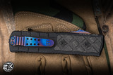 Guardian Tactical Apex OTF Knife Black Aluminum, Carbon Fiber Inlay 3.4" Blued Damascus Drop Point