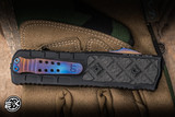 Guardian Tactical Apex OTF Knife Aluminum, Carbon Fiber Inlay 3.4" Blued Damascus Drop Point