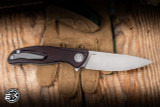 Shirogorov Knives Ursus F95 Folding Knife Maroon Micarta 3.74" Elmax Drop Point Satin