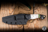Preowend-Half Face Blades Widow Maker Fixed Blade Knife Textured Elk Antler/Black G10 4.88" Clip Point