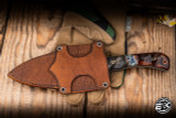Preowned-Half Face Blades Cav Jr. Fixed Blade Knife Textured Box Elder, Pin Striping  3.5" Drop Point