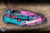 Heretic Knives Medusa Manual Folding Knife Cel Shade Aluminum 3" MagnaCut Tanto H009-CS-MV