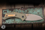 Toor Knives XT1 Delta Folding Knife Moss G10 3.25" S35VN Drop Point Bronze
