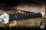Marfione Custom Combat Wakizashi Sword Deerskin Wrap 14.25" M390 Mirror Polish