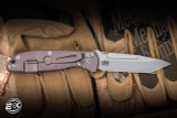 Rick Hinderer Knives FireTac Folding Knife Orange/Black G10/Bronze Titanium 3.6" 20CV Tanto Bead Blasted
