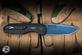 ProTech Vero Designs Synapse Automatic Folding Knife Black Thick Back Aluminum/Blue Linen Micarta Lid 3.5" MagnaCut Drop Point Sapphire Blue - Blade Show Exclusive