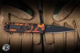 ProTech Custom Godson Automatic Folding Knife Anodized "Del Fuego" Aluminum 3" 154CM Stiletto DLC Black 721-DF2